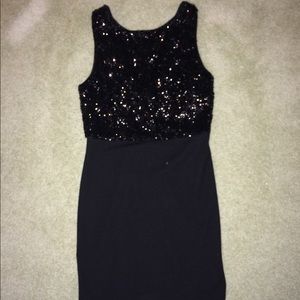 Black body con holiday dress with sequence